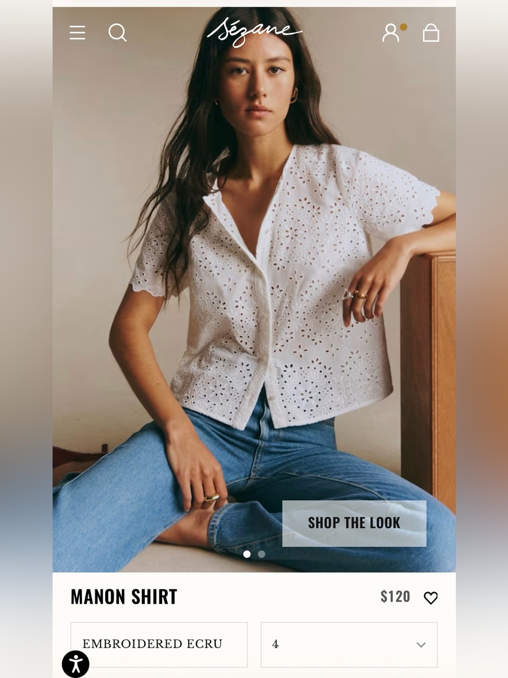 Sezane Manon Top Size 36 - NWOT